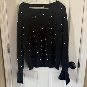 Ellison Black Top with Pearl Details